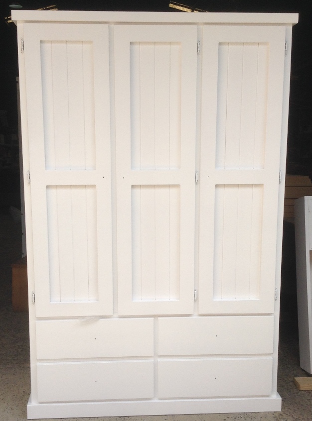 Wardrobe,1200 wide , 4 drawers painted WHITE
